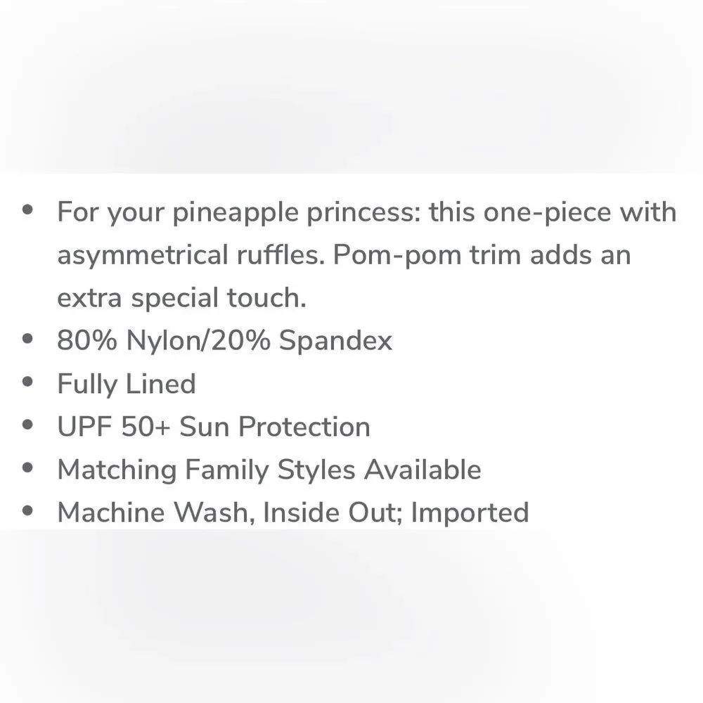 Janie and Jack Baby Pineapple Ruffle One Piece Bathing Suit. 6-12 Months. NWOT. - Picture 9 of 10